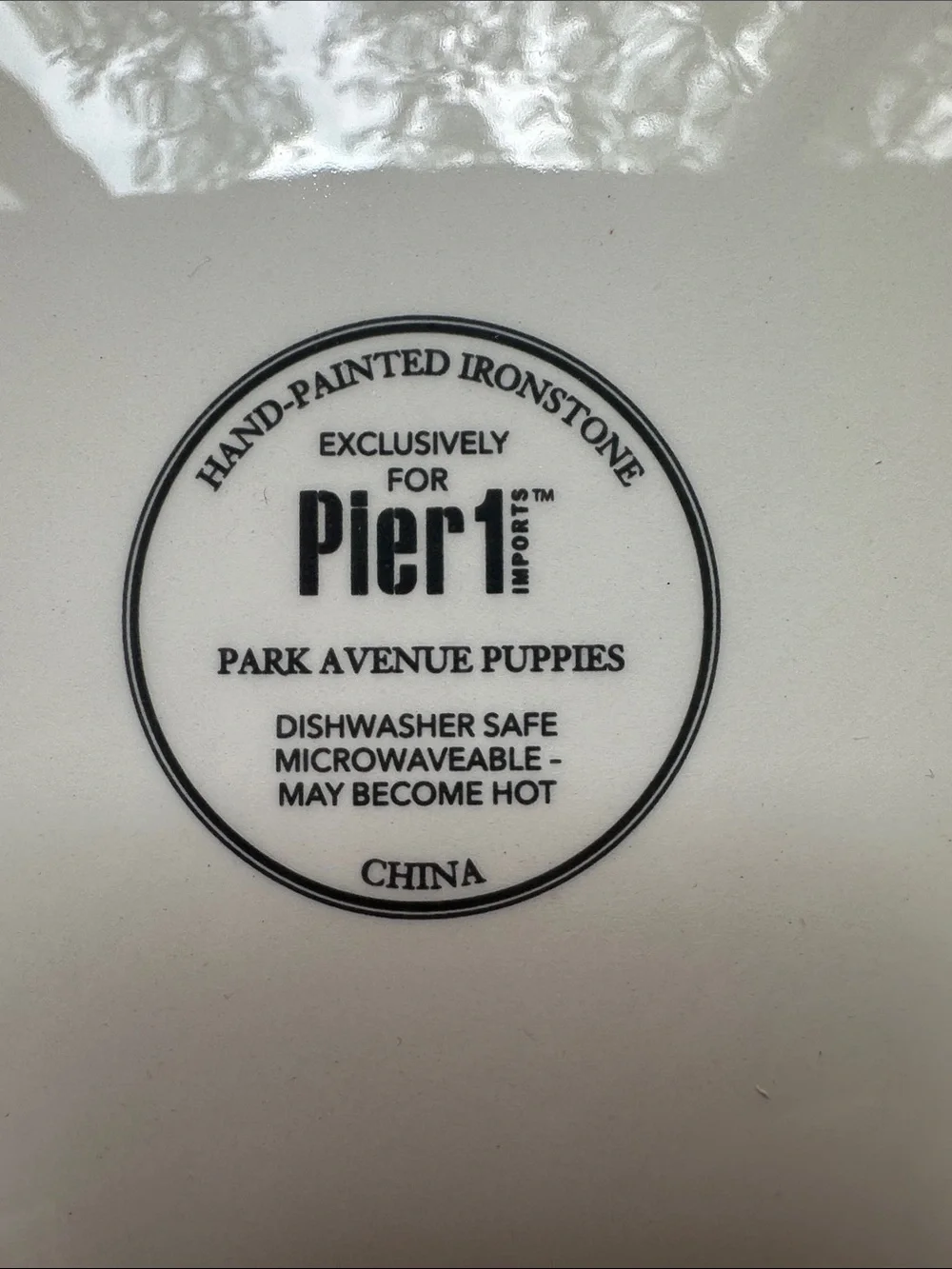 Set of 4 PIER 1 Park Avenue Holiday Puppies Salad Plates Ironstone 8 3/4”
